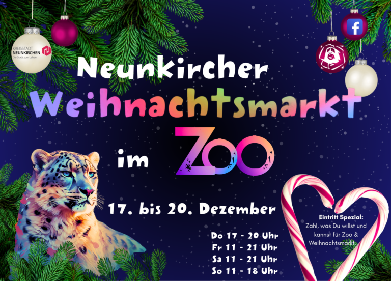 Mehr über den Artikel erfahren Neunkircher Weihnachtsmarkt im Zoo 2026